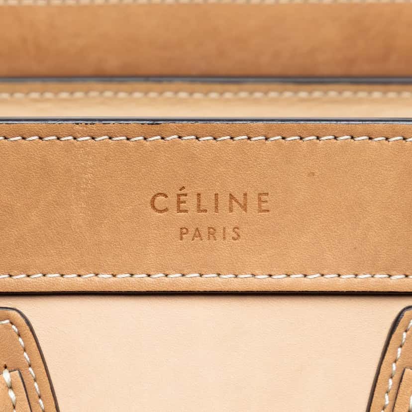 Celine Nano Tricolor Leather Luggage Tote Brown Leather Very good condition - Box View
