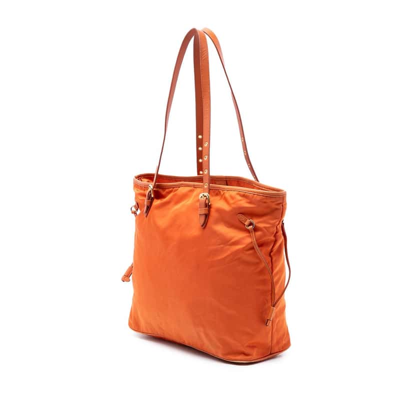 Prada Saffiano Trimmed Tessuto Tote Orange Very good condition - Back View