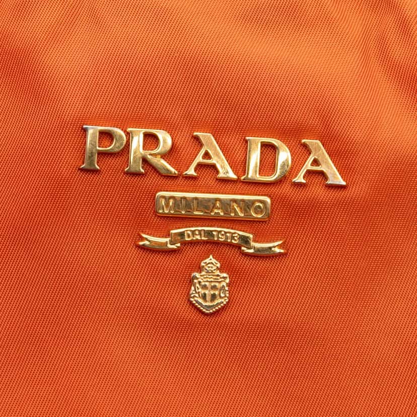 Prada Saffiano Trimmed Tessuto Tote Orange Very good condition - Box View