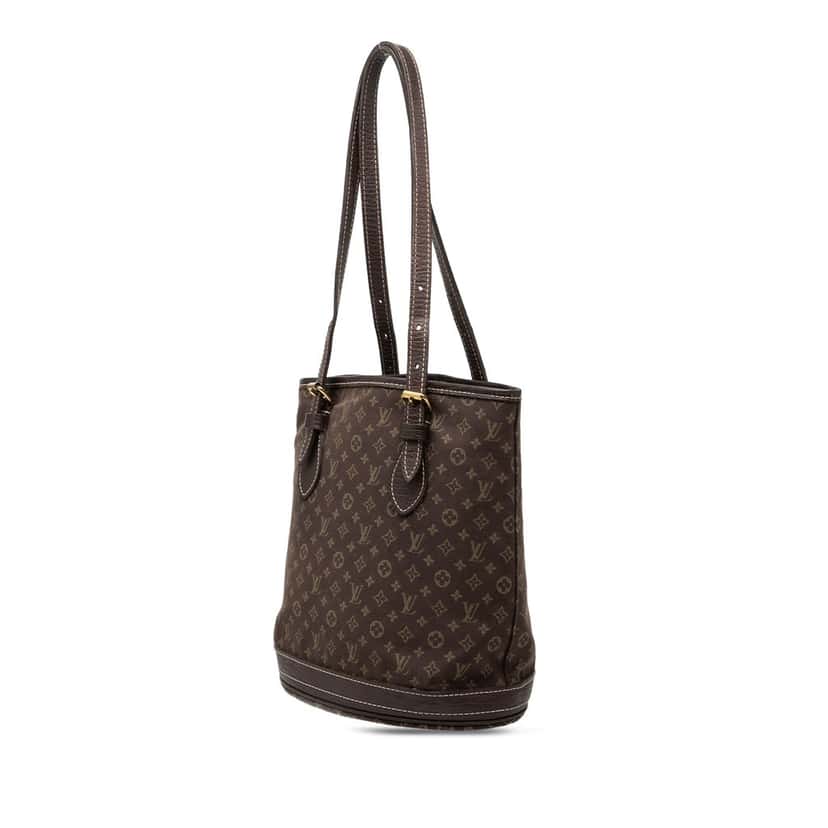 Louis Vuitton Monogram Mini Lin Bucket PM Brown Very good condition - Back View