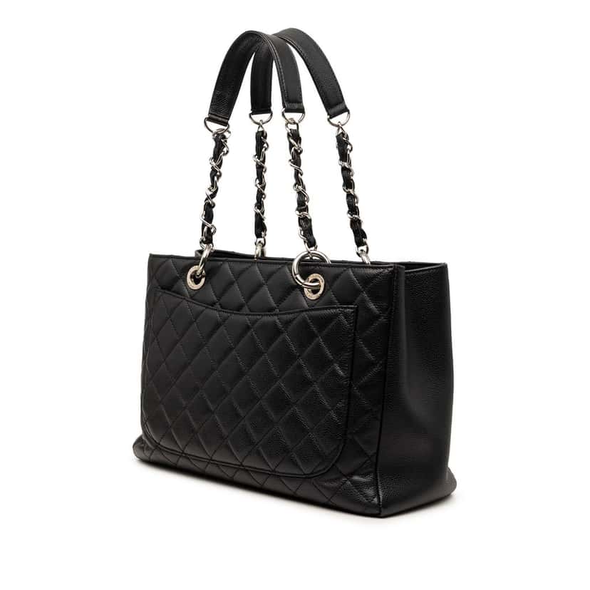 Chanel Caviar Grand Shopping Tote Black Leather Very good condition - Back View