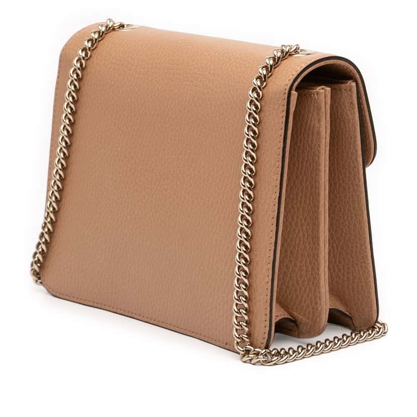 Gucci Small Dollar Calfskin Interlocking G Crossbody Brown Leather Very good condition - Back View