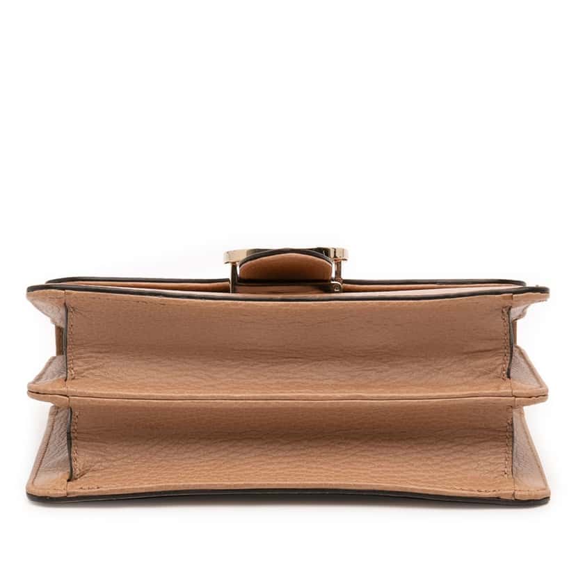 Gucci Small Dollar Calfskin Interlocking G Crossbody Brown Leather Very good condition - Inside View