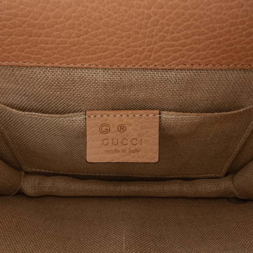 Gucci Small Dollar Calfskin Interlocking G Crossbody Brown Leather Very good condition - Box View