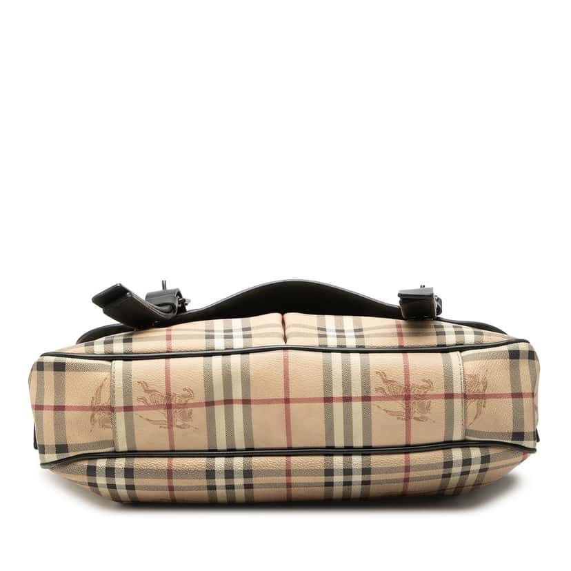 Burberry Haymarket Check Coated Canvas Messenger Bag Beige Good condition - Inside View
