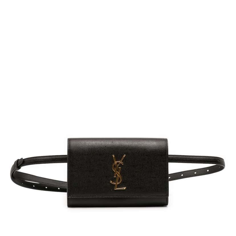 Saint Laurent Grain de Poudre Leather Kate Belt Bag Black Leather Very good condition - Front View