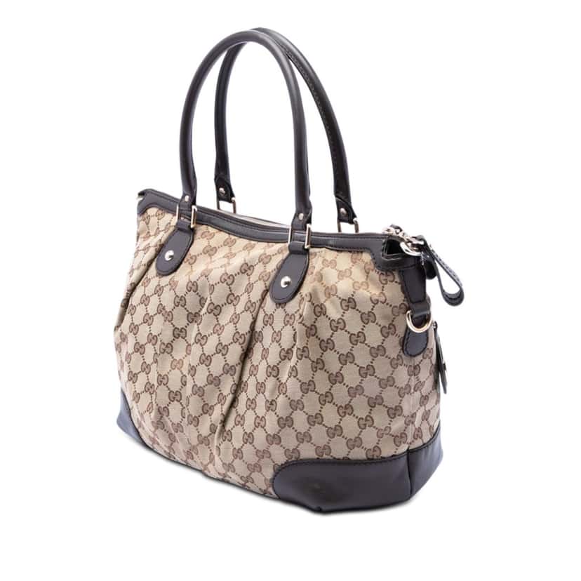 Gucci GG Canvas Sukey Satchel Beige Very good condition - Back View