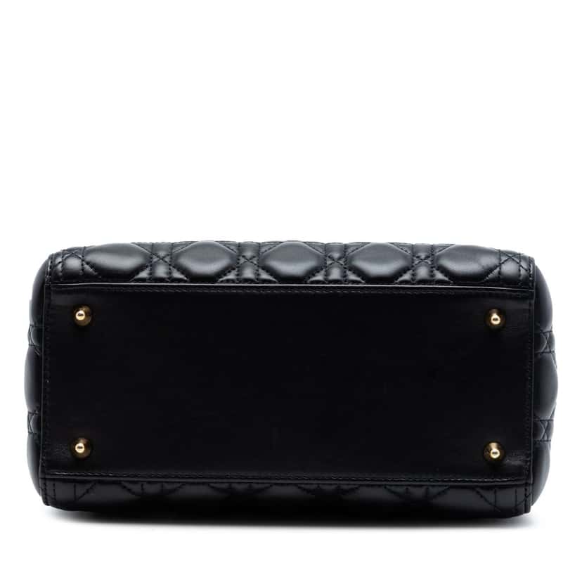 Dior Medium Lambskin Cannage Lady Dior Black Leather Very good condition - Inside View