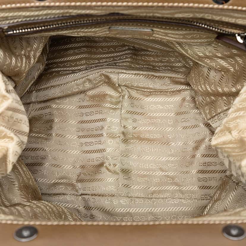 Prada Tessuto Gaufre Frame Tote Beige Very good condition - Model View