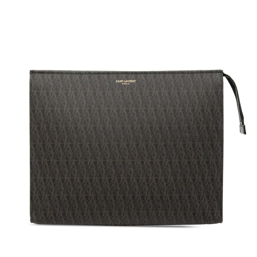 Saint Laurent Toile Classic Monogram Toiletry Bag Black Very good condition - Front View