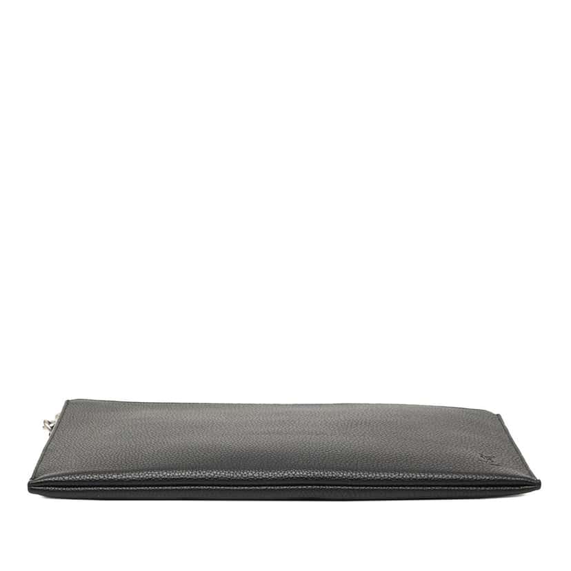 Saint Laurent Grained Calfskin Monogram Clutch Black Leather Very good condition - Inside View