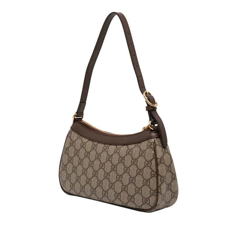 Gucci Small GG Supreme Ophidia Shoulder Bag Beige Very good condition - Back View