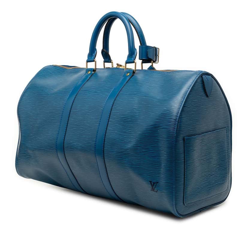 Louis Vuitton Epi Keepall 45 Blue Leather Very good condition - Back View