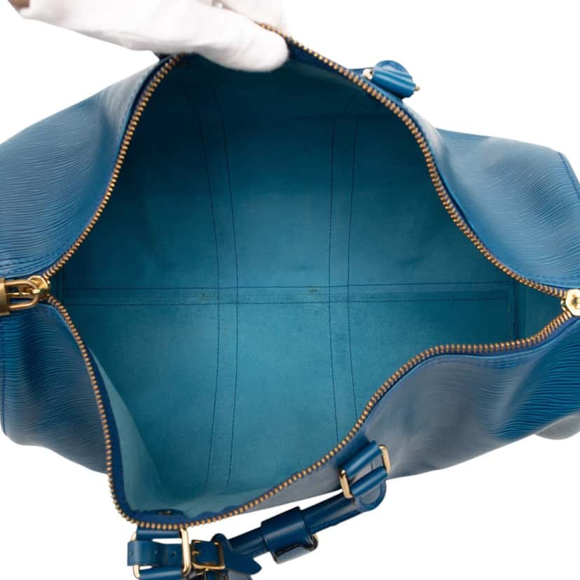 Louis Vuitton Epi Keepall 45 Blue Leather Very good condition - Model View