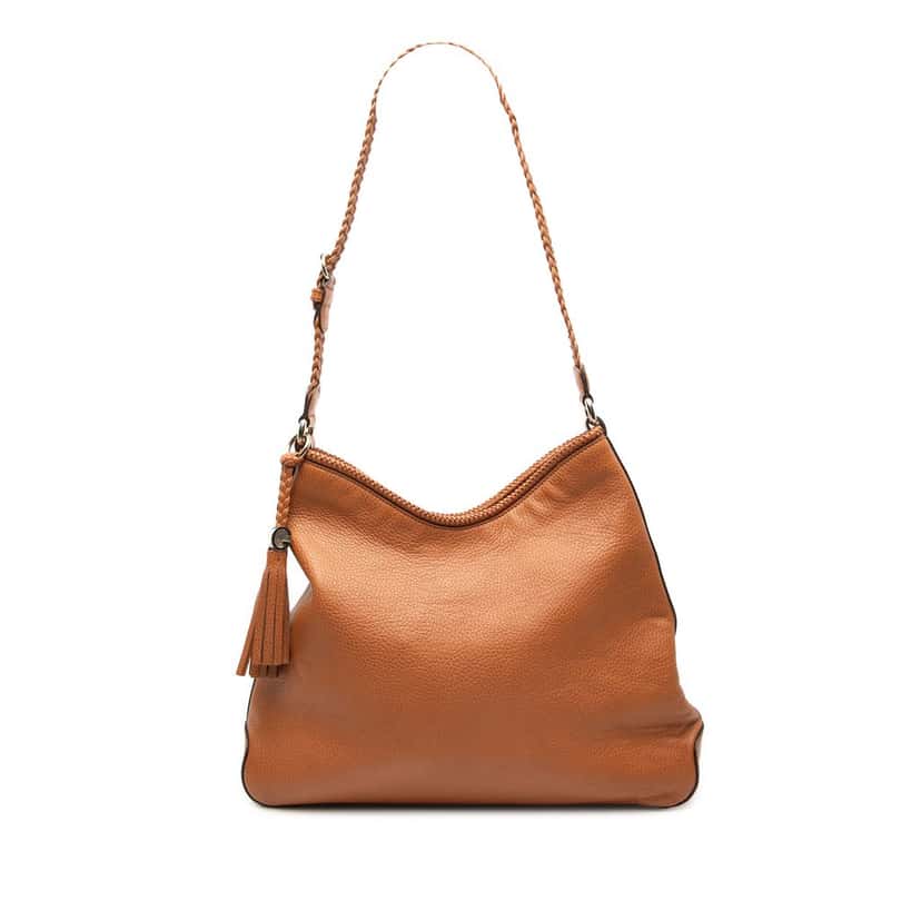 Gucci Medium Leather Marrakech Shoulder Bag Brown Leather Very good condition - Front View
