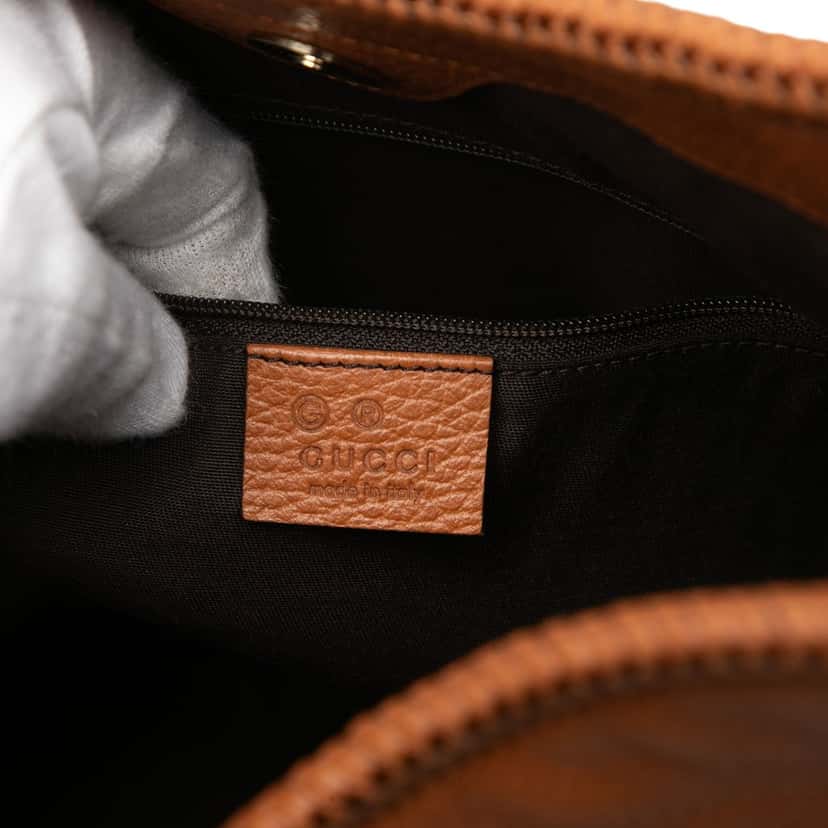 Gucci Medium Leather Marrakech Shoulder Bag Brown Leather Very good condition - Box View