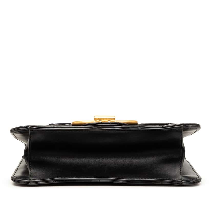 Ferragamo Quilted Leather Gancini Flap Shoulder Bag Black Leather Very good condition - Inside View