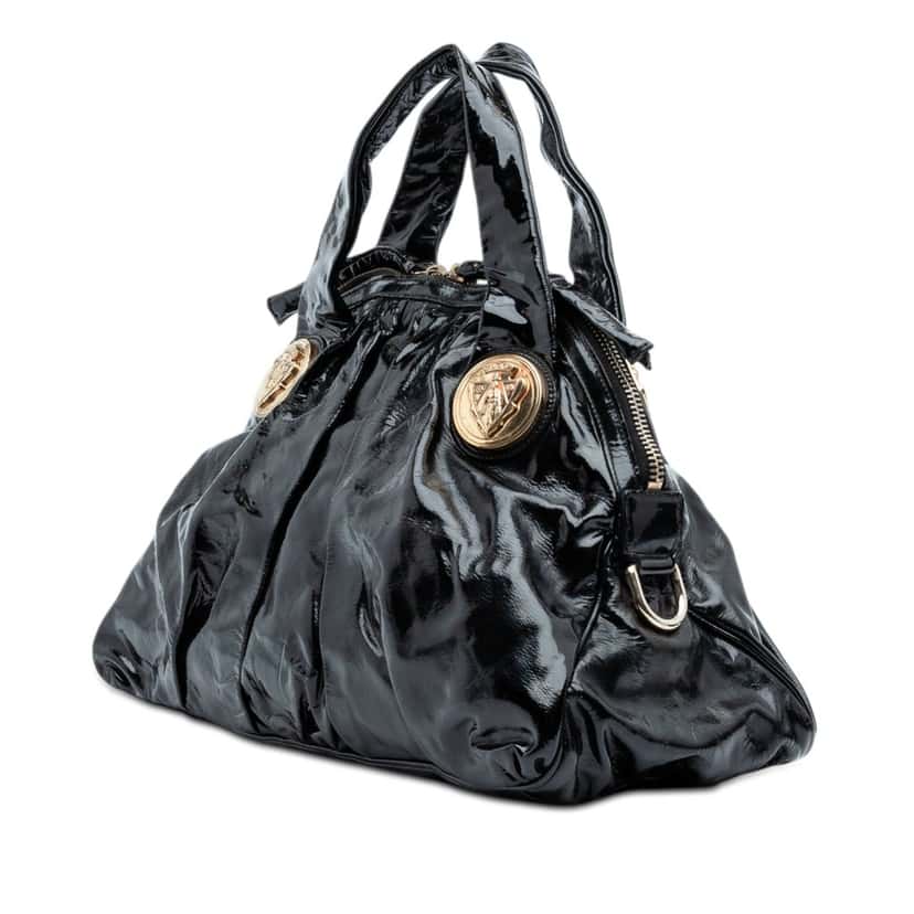 Gucci Large Patent Hysteria Satchel Black Leather Very good condition - Back View