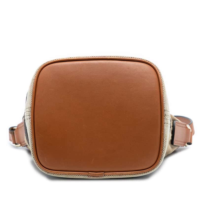 Burberry Mini Mega Check Canvas Ashby Tassel Bucket Bag Brown Very good condition - Inside View