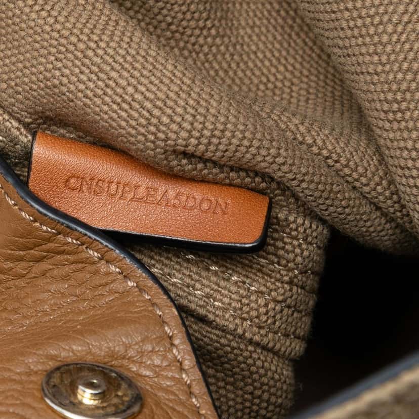 Burberry Mini Mega Check Canvas Ashby Tassel Bucket Bag Brown Very good condition - Box View