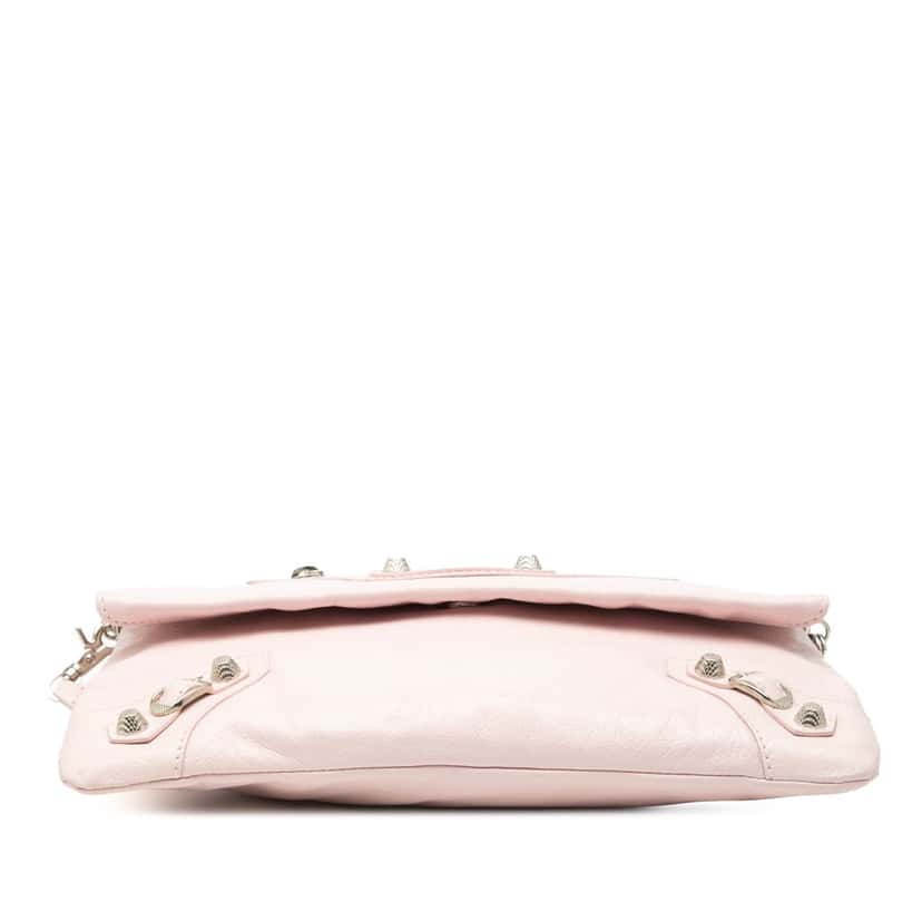 Balenciaga Lambskin Motocross Giant 12 Envelope Clutch With Strap Pink Leather Very good condition - Inside View