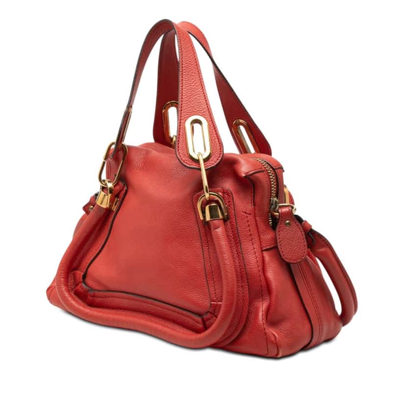 Chloé Small Leather Paraty Satchel Red Leather Very good condition - Back View