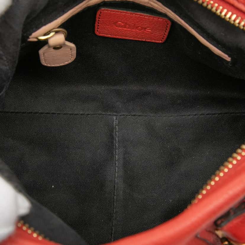 Chloé Small Leather Paraty Satchel Red Leather Very good condition - Model View