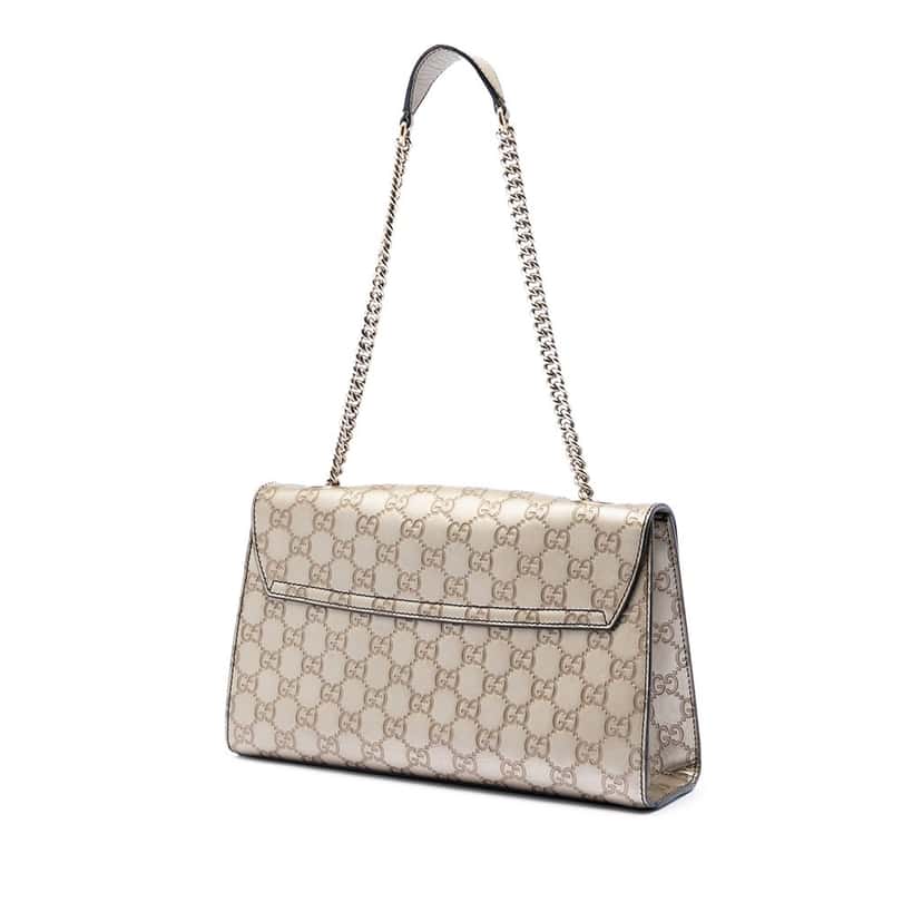 Gucci Medium Guccissima Emily Shoulder Bag Gold Leather Very good condition - Back View