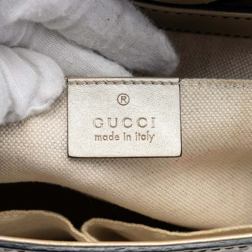 Gucci Medium Guccissima Emily Shoulder Bag Gold Leather Very good condition - Box View