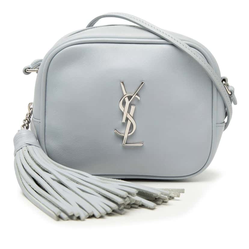 Saint Laurent Calfskin Monogram Blogger Bag Blue Leather Very good condition - Front View