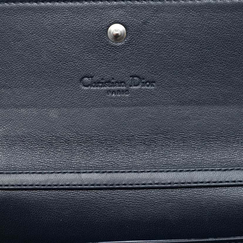 Dior Metallic Patent Microcannage Lady Dior Croisiere Wallet On Chain Blue Leather Very good condition - Box View