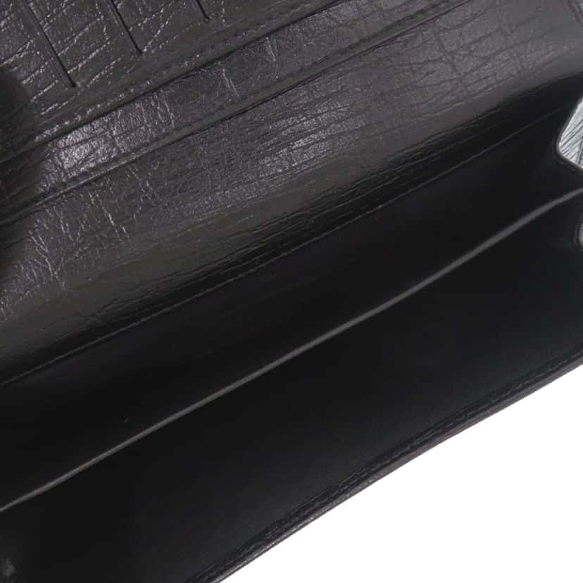 Gucci Textured Leather Bamboo Long Wallet Black Leather Very good condition - Model View