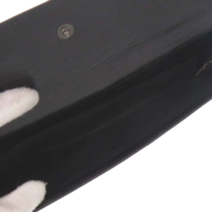 Gucci Textured Leather Bamboo Long Wallet Black Leather Very good condition - Box View