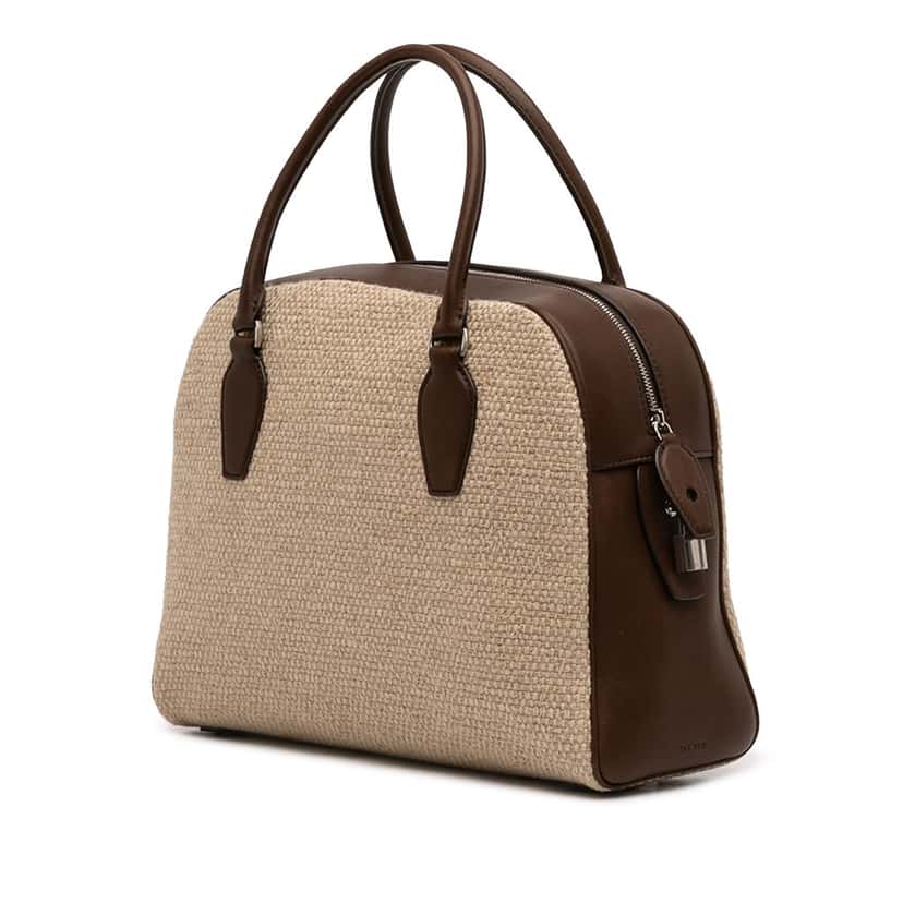 The Row Leather Trimmed Canvas India 12 Beige Very good condition - Back View