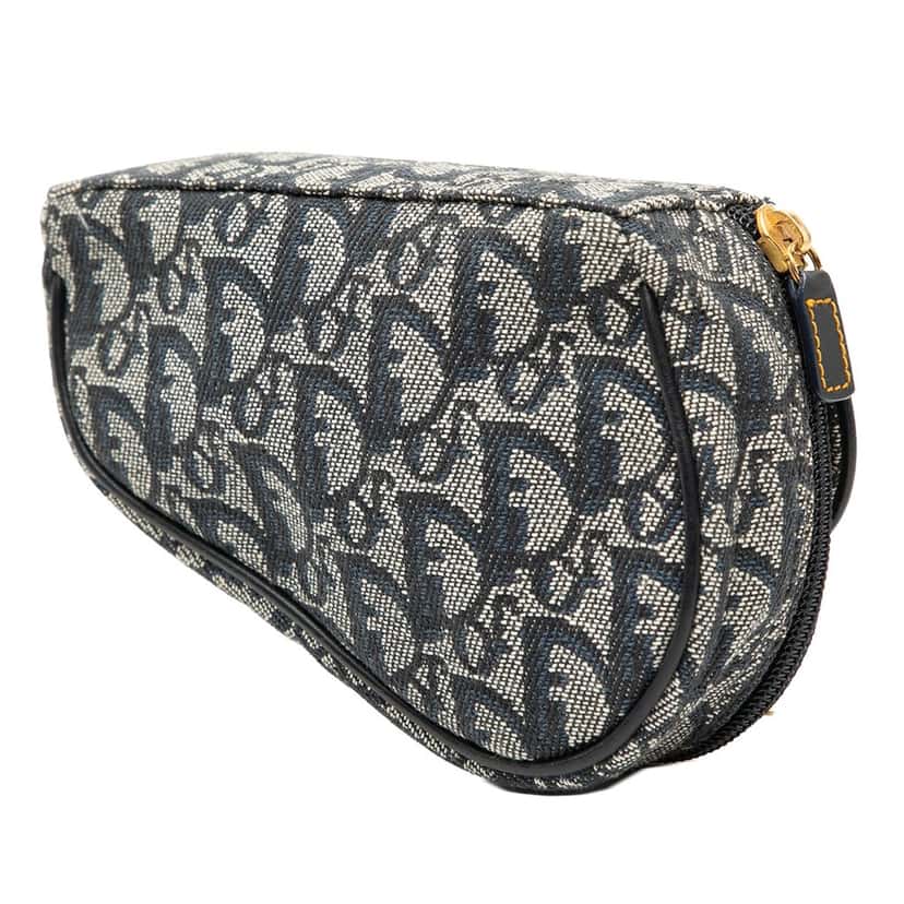 Dior Diorissimo Canvas Saddle Pouch Blue Very good condition - Back View