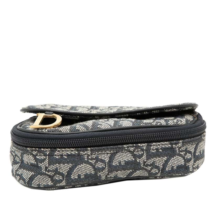 Dior Diorissimo Canvas Saddle Pouch Blue Very good condition - Inside View