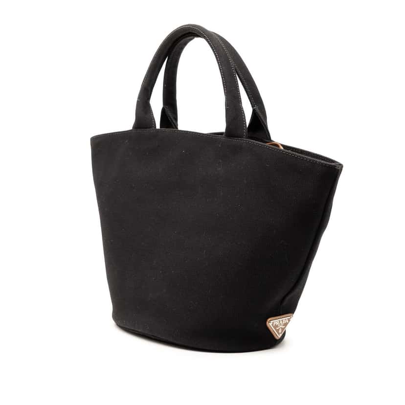 Prada Canvas Canapa Logo Satchel Black Very good condition - Back View