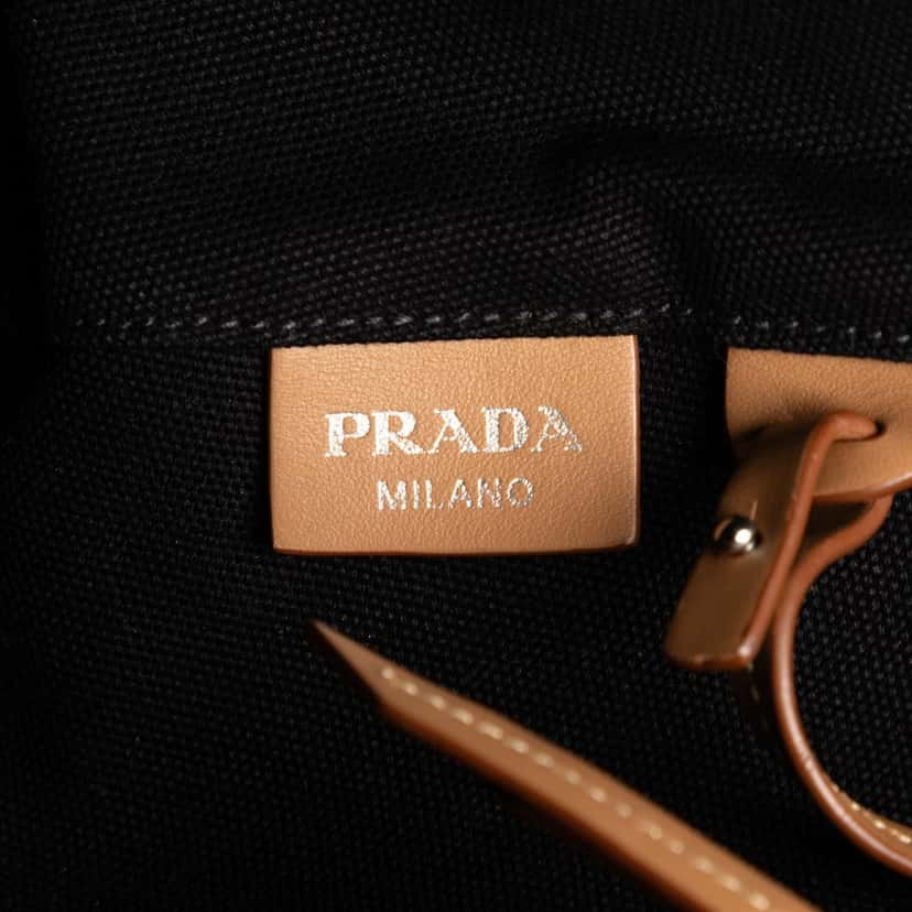Prada Canvas Canapa Logo Satchel Black Very good condition - Box View