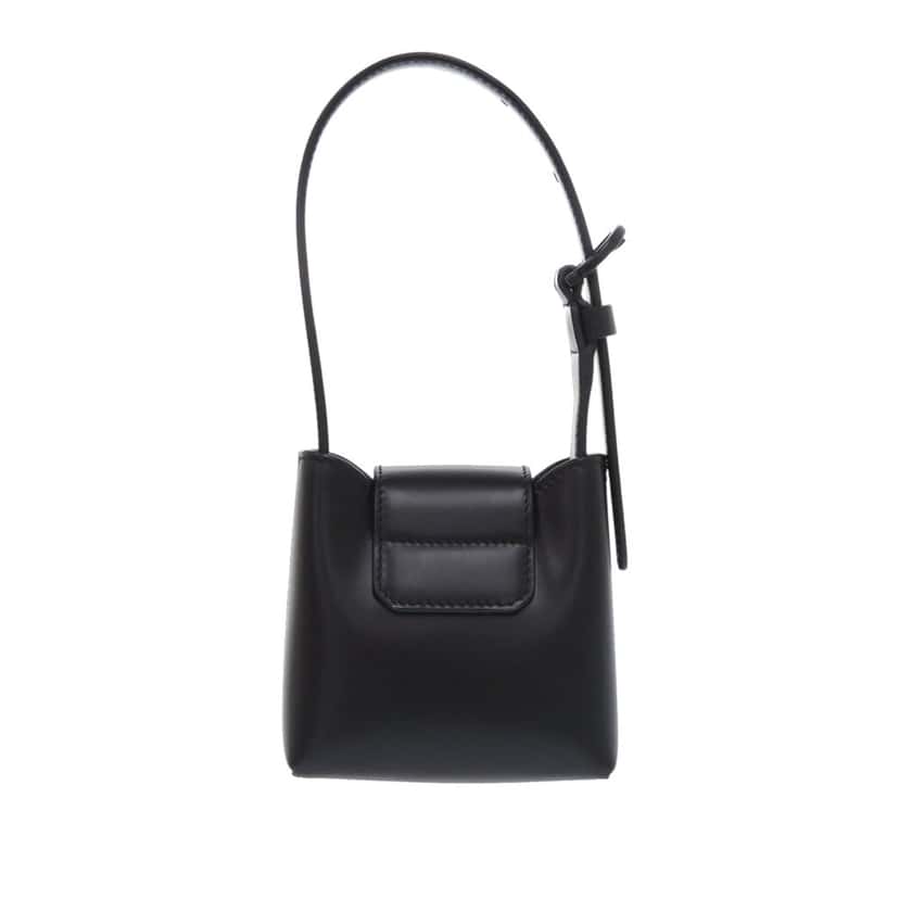 Salvatore Ferragamo Leather Gancini Trifoglio Handbag Black Leather Very good condition - Back View