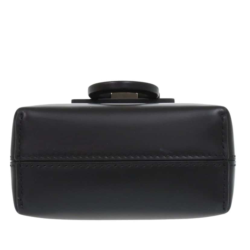 Salvatore Ferragamo Leather Gancini Trifoglio Handbag Black Leather Very good condition - Inside View