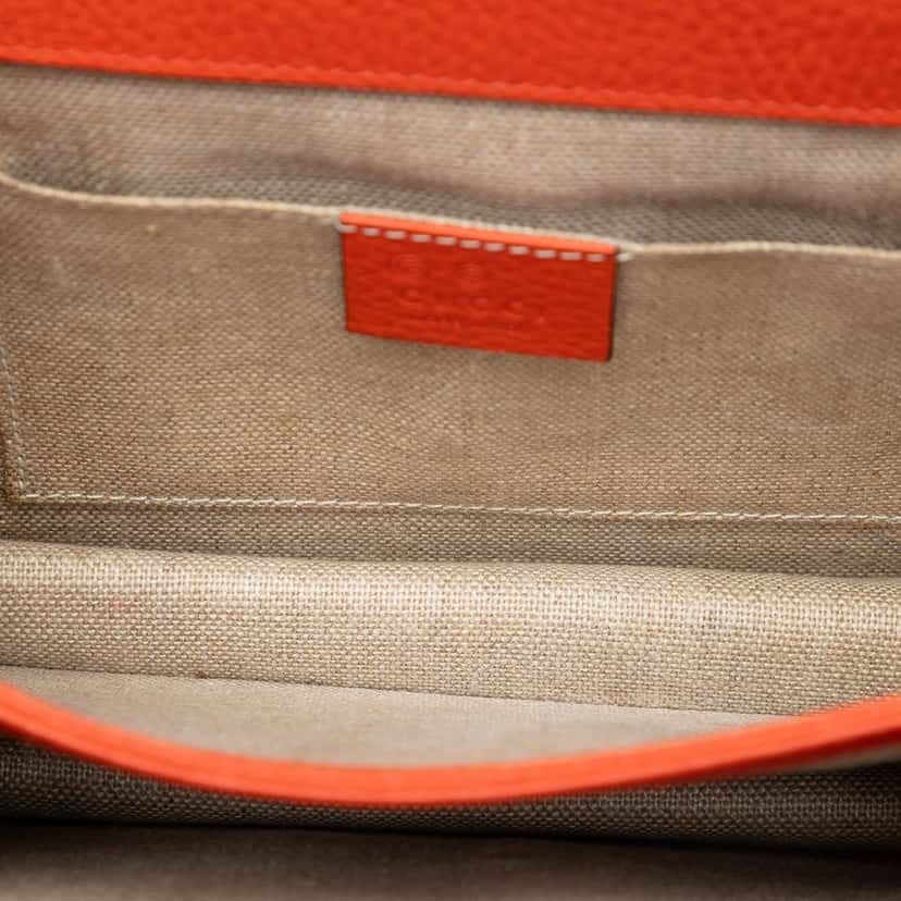 Gucci Small Dollar Calfskin Interlocking G Crossbody Orange Leather Very good condition - Model View