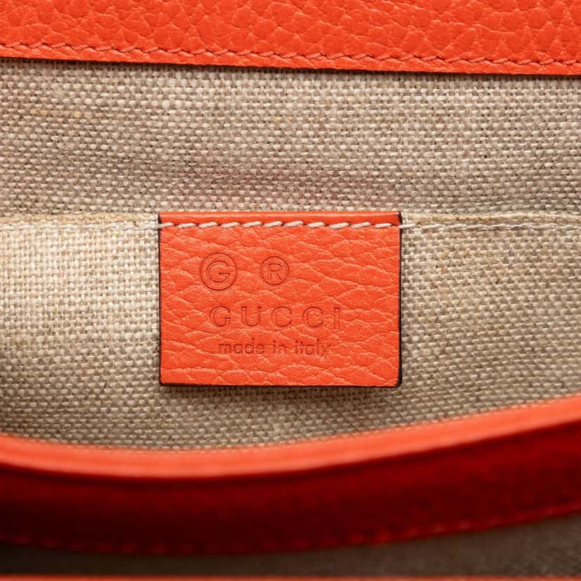 Gucci Small Dollar Calfskin Interlocking G Crossbody Orange Leather Very good condition - Box View