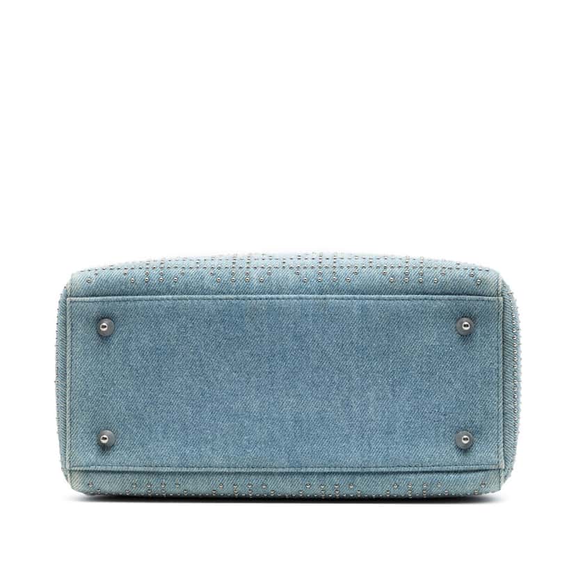 Dior Medium Denim Cannage Studded Lady Dior Blue Good condition - Inside View