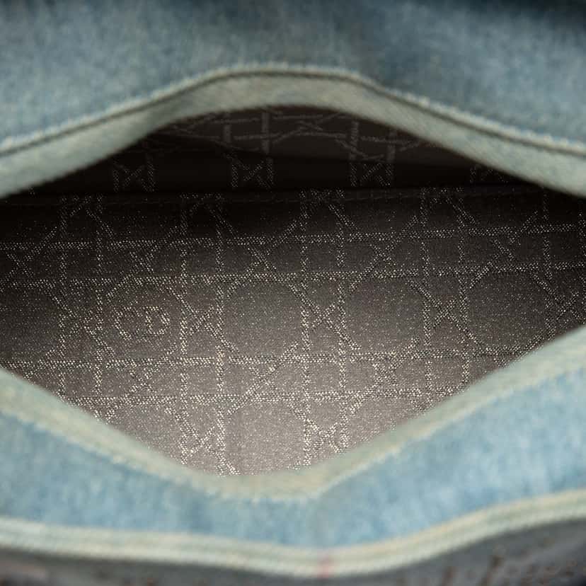 Dior Medium Denim Cannage Studded Lady Dior Blue Good condition - Model View