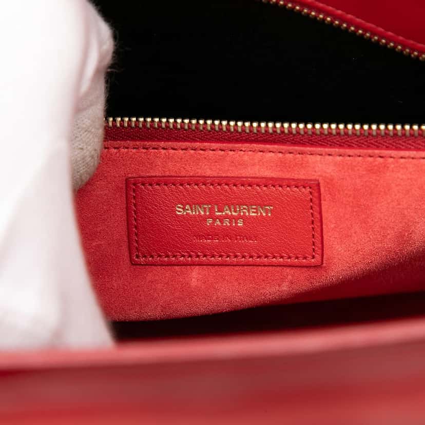 Saint Laurent Small Leather Sac De Jour Satchel Red Leather Very good condition - Box View