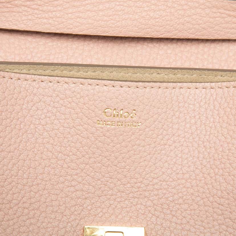 Chloé Small Grained Calfskin Drew Crossbody Pink Leather Very good condition - Box View
