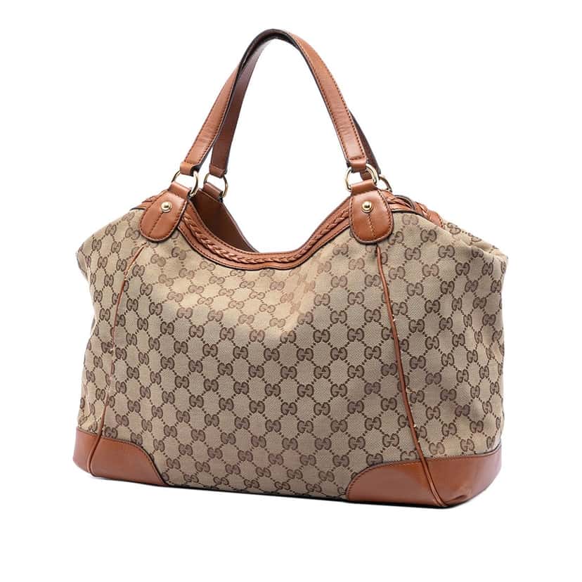 Gucci Medium GG Canvas Brick Lane Tote Beige Very good condition - Back View