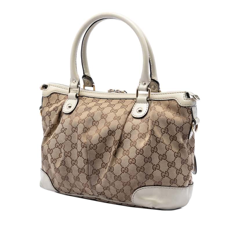 Gucci GG Canvas Sukey Satchel Beige Very good condition - Back View
