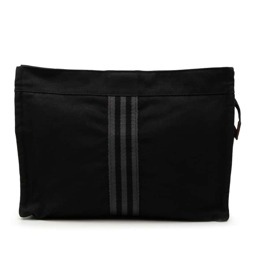 Hermès Canvas Fourre Tout Clutch Black Very good condition - Front View