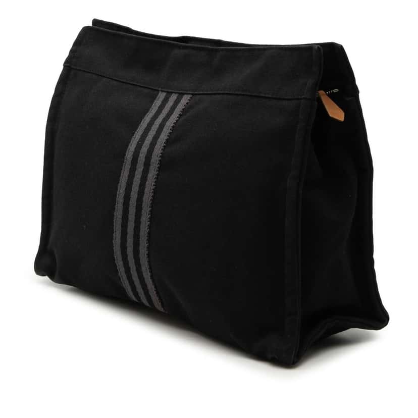 Hermès Canvas Fourre Tout Clutch Black Very good condition - Back View